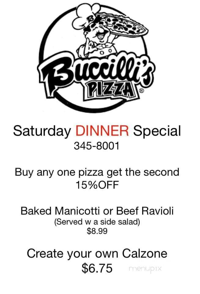 Buccilli's Pizza - West Branch, MI menu_pic