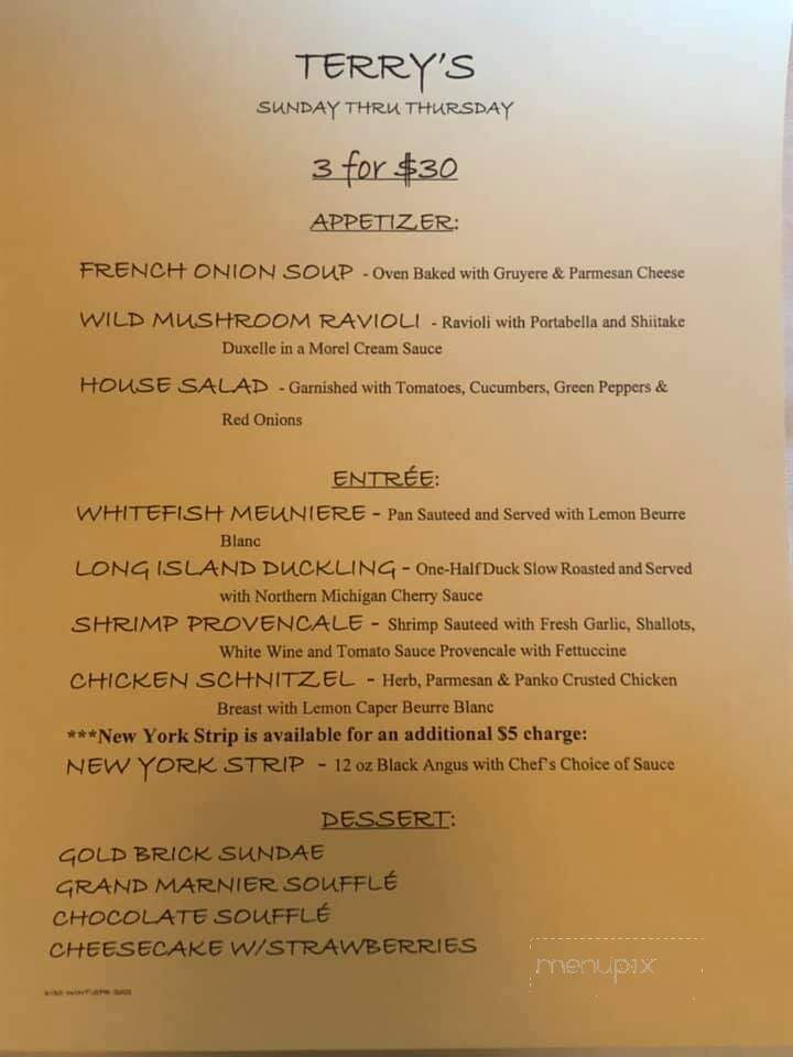Terry's Place - Charlevoix, MI menu_pic