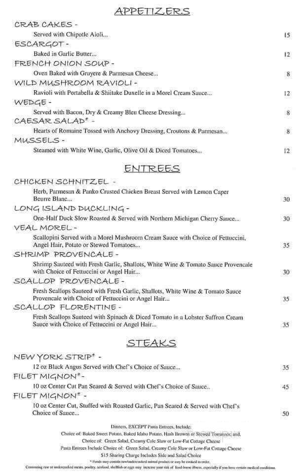 Terry's Place - Charlevoix, MI menu_pic
