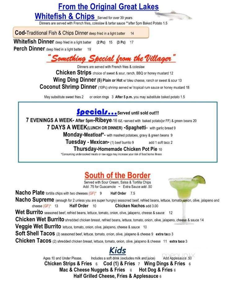 Terry's Place - Charlevoix, MI menu_pic