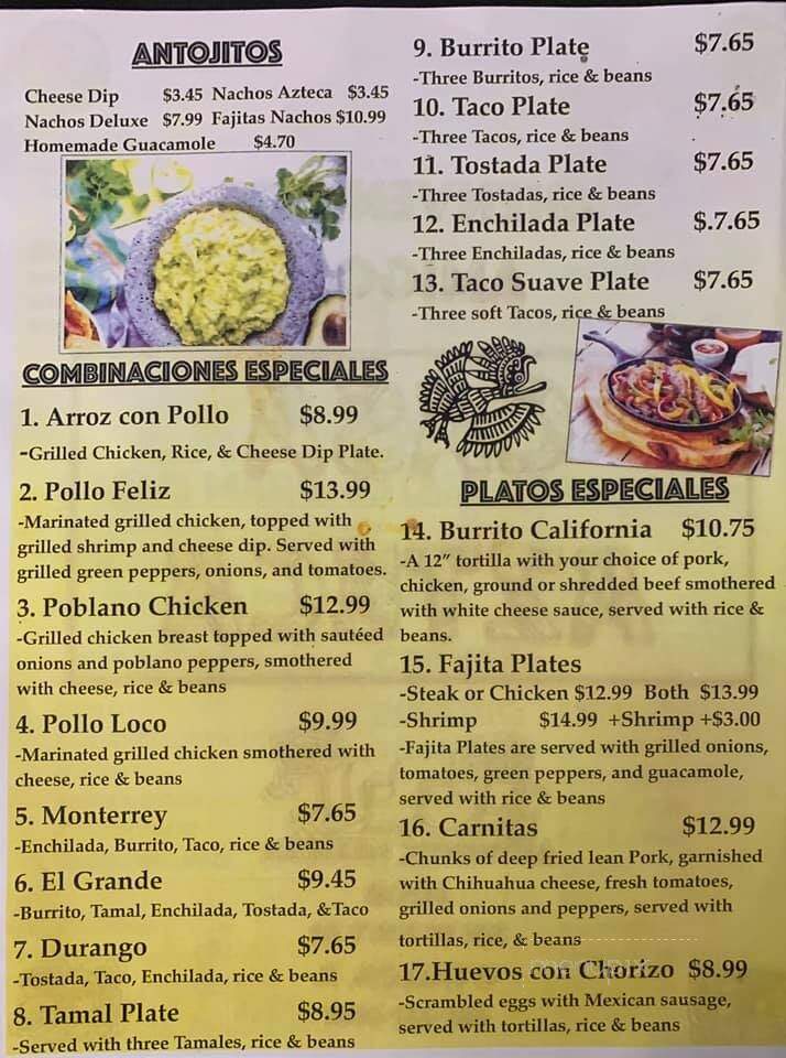Casa Azteca - O'Fallon, IL menu_pic