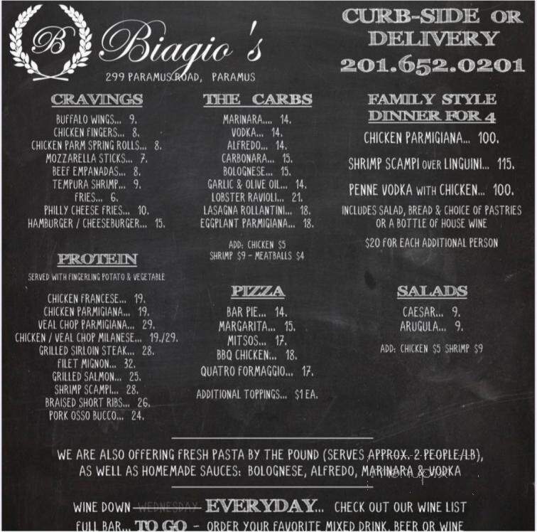 Biagio's Ristorante - Paramus, NJ menu_pic