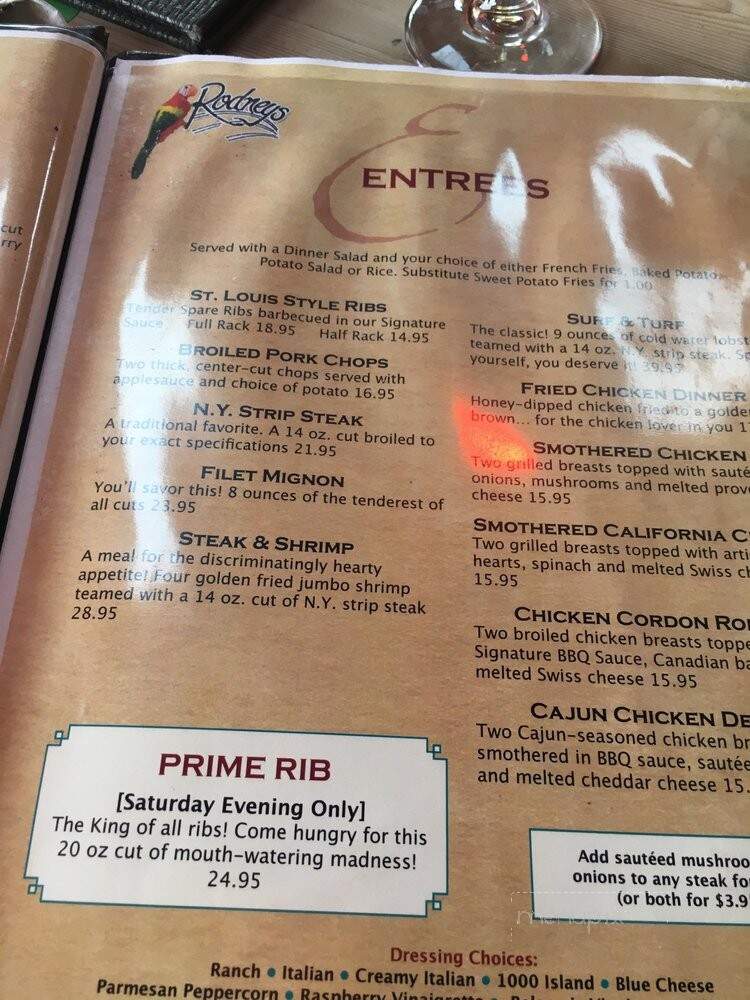Rodney's Restaurant & Lounge - Hamburg, NY menu_pic