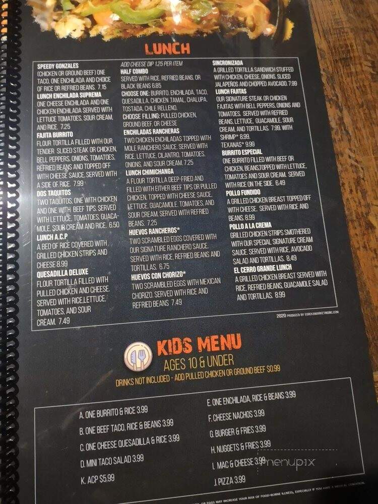 El Cerro Grande - Jacksonville, NC menu_pic