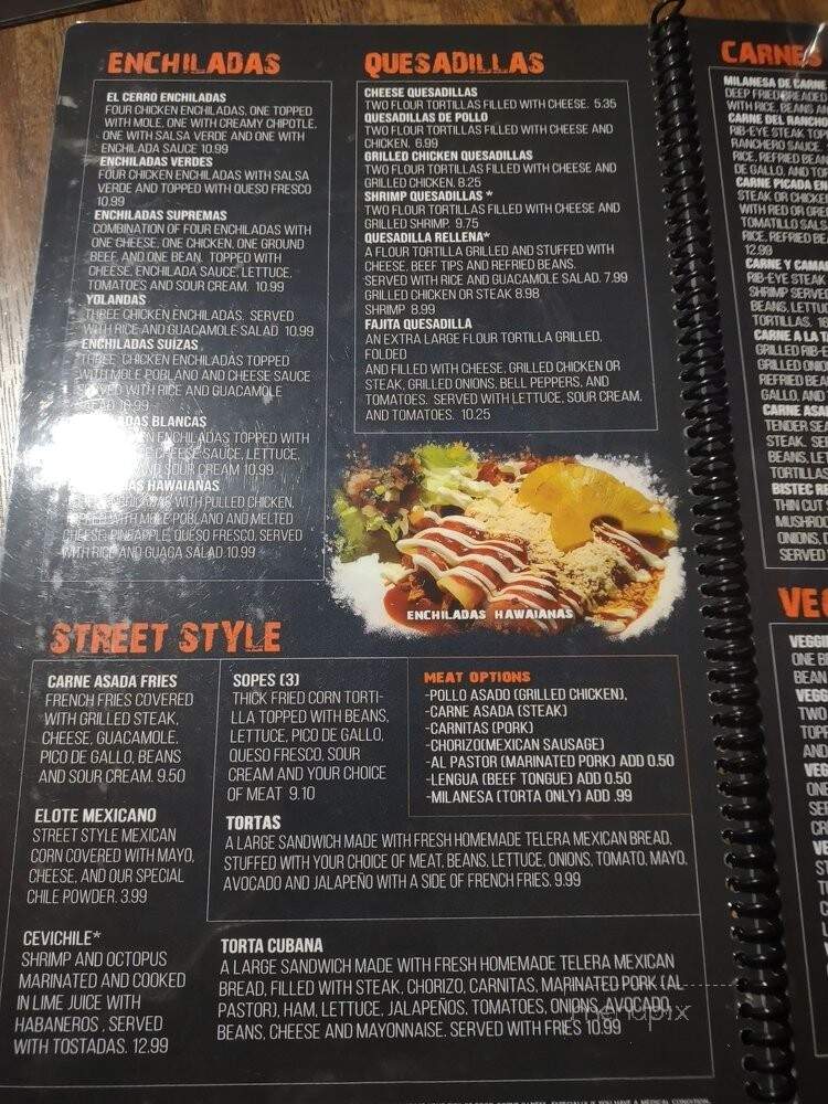 El Cerro Grande - Jacksonville, NC menu_pic