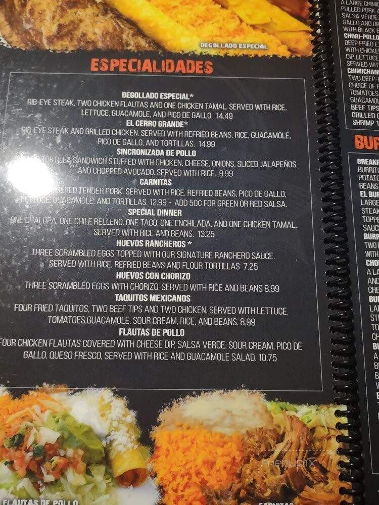 El Cerro Grande - Jacksonville, NC menu_pic