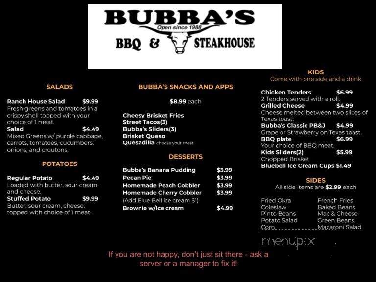 Bubba's Bar-B-Q & Steakhouse - Ennis, TX