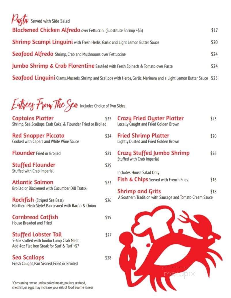 Crazy Crab - Reedville, VA menu_pic