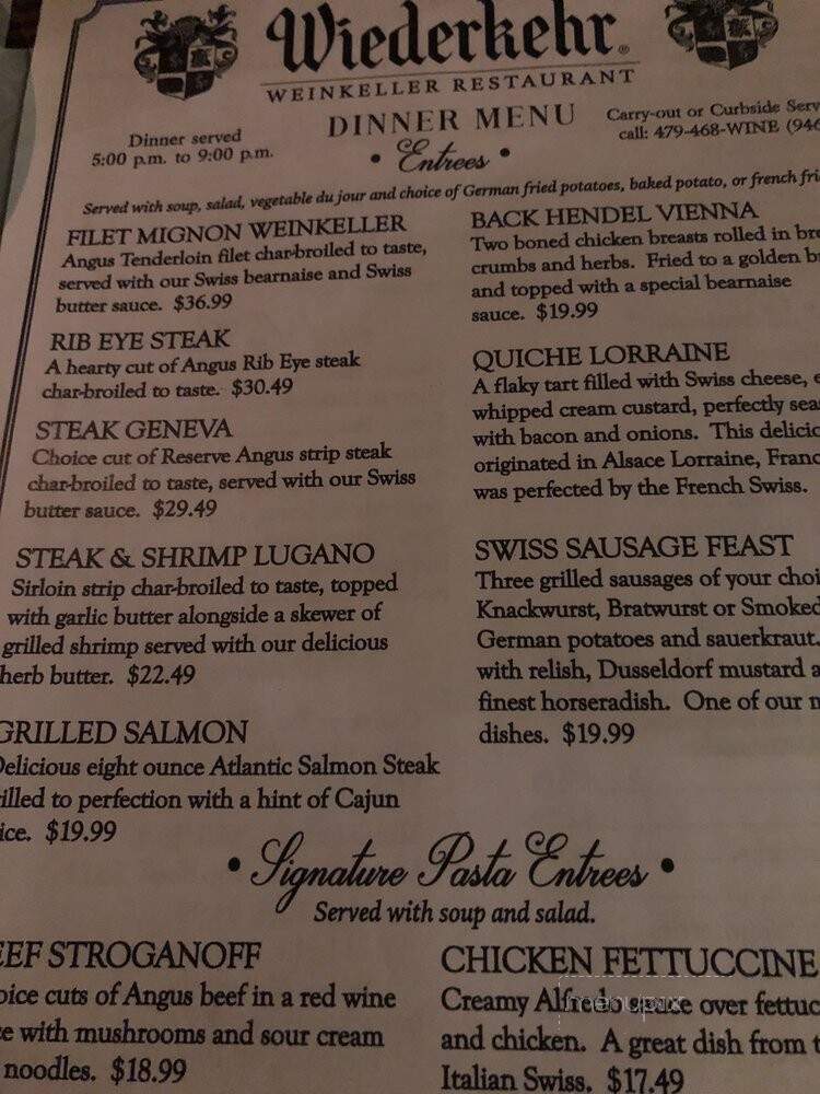 Wiederkehr Wine Cellars - Altus, AR menu_pic