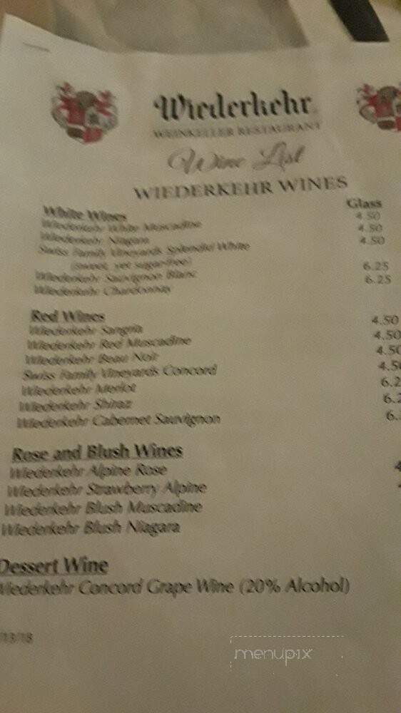 Wiederkehr Wine Cellars - Altus, AR menu_pic