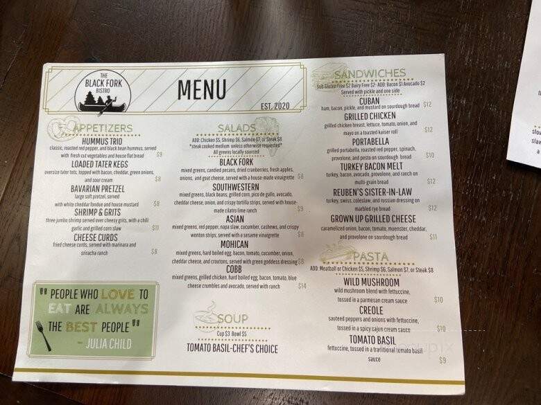 Black Fork Bistro - Loudonville, OH menu_pic