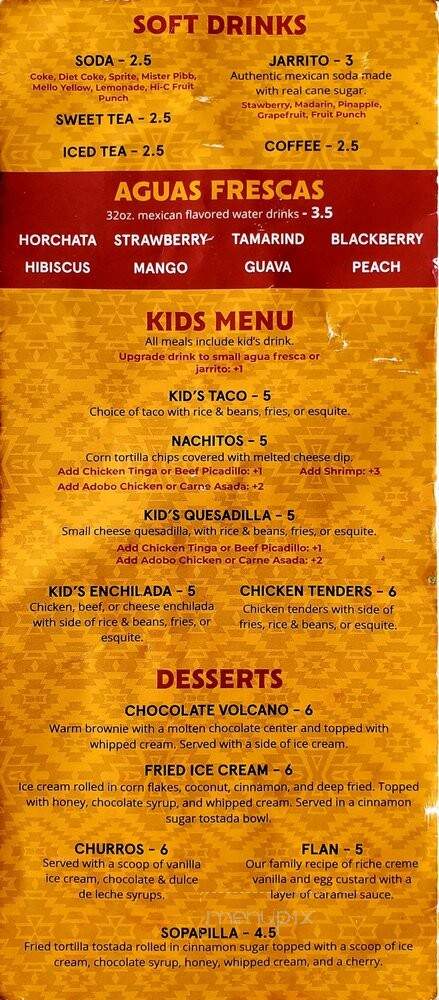 Sol Tacos & Tequila - Forsyth, GA menu_pic