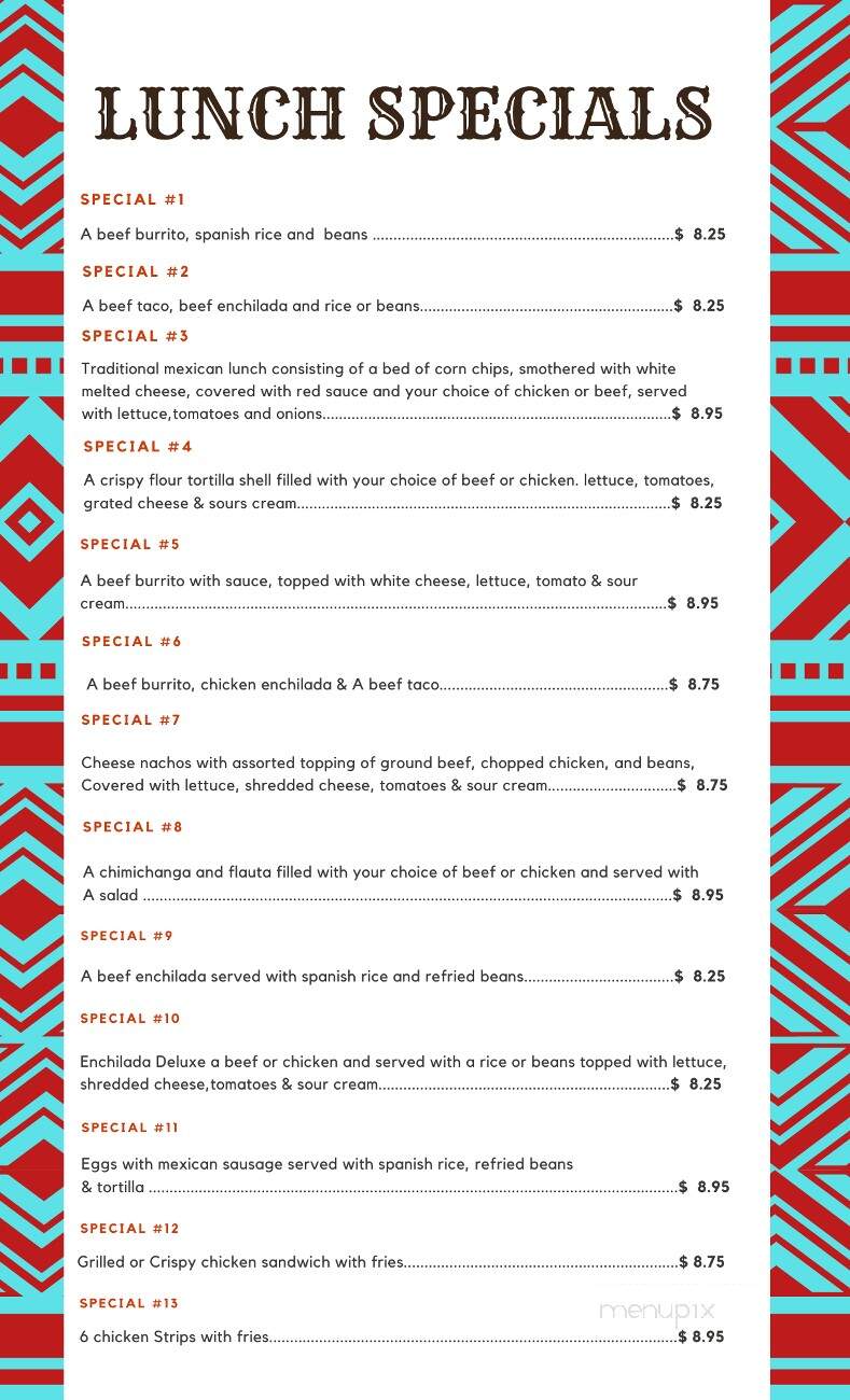 La Patrona Mexican Restaurant - Huron, SD menu_pic