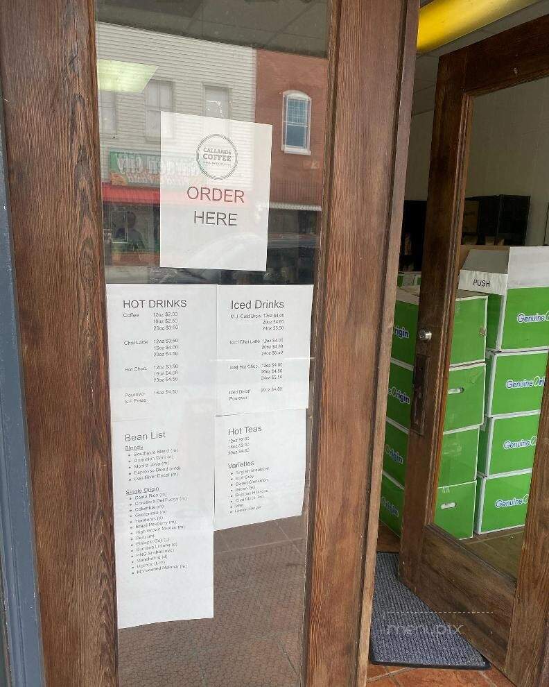 Callands Coffee - Chatham, VA menu_pic