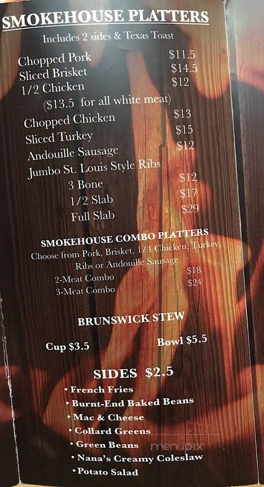 Haywood Smokehouse - Dillsboro, NC menu_pic