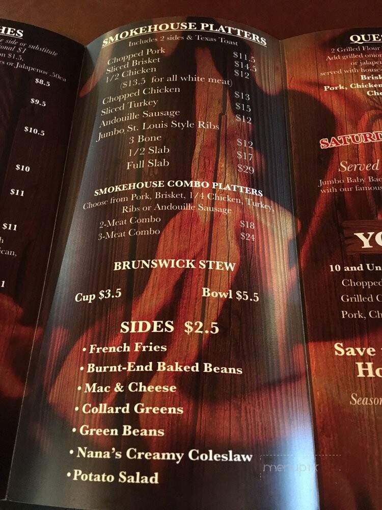Haywood Smokehouse - Dillsboro, NC menu_pic
