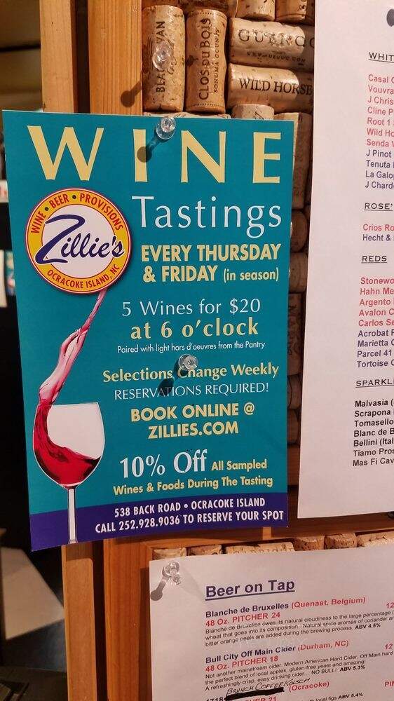 Zillies - Ocracoke, NC menu_pic