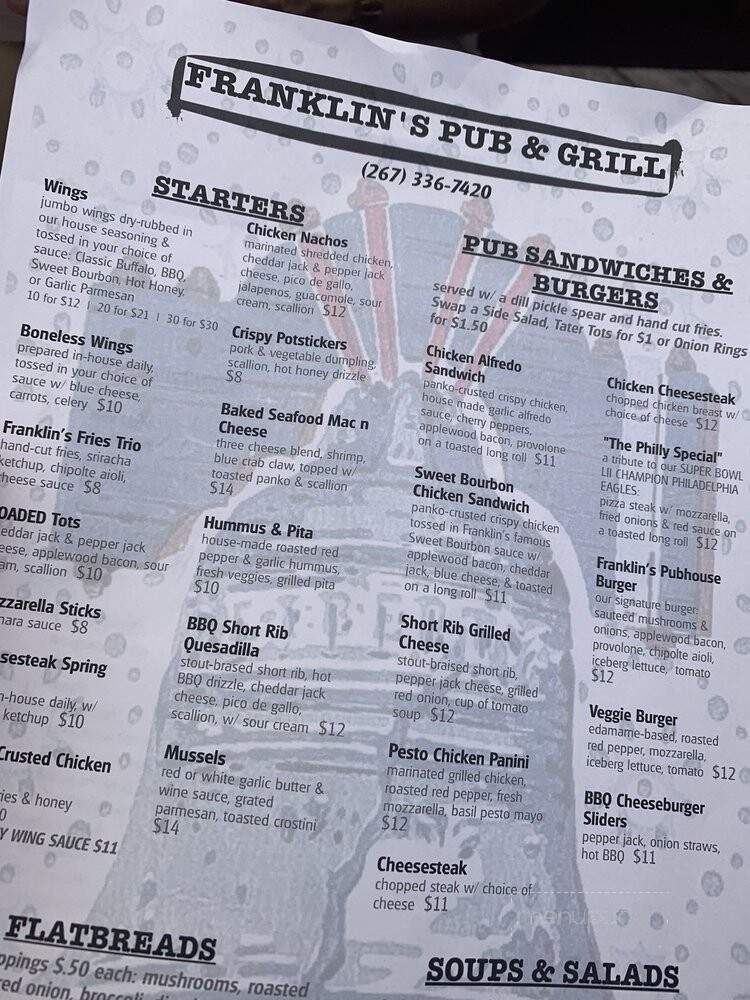 Franklin's East Falls - Philadelphia, PA menu_pic