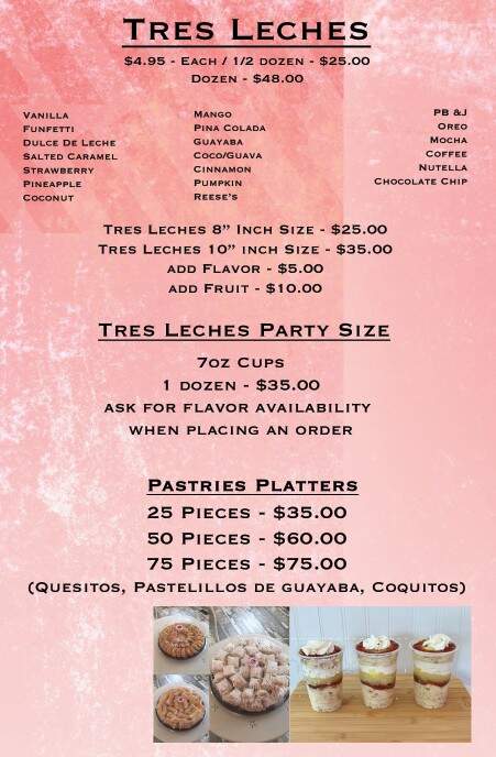 Dulces Bakery - Manchester, NH menu_pic