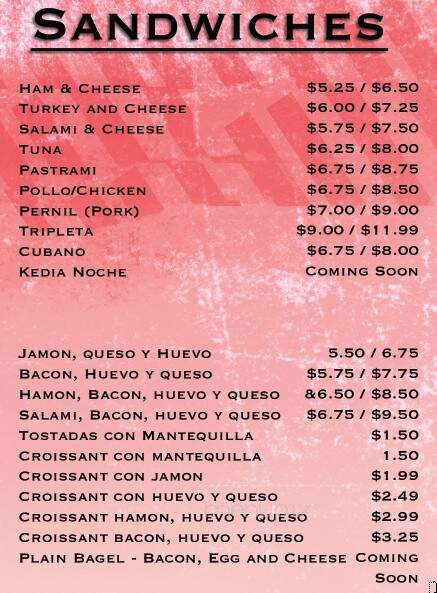 Dulces Bakery - Manchester, NH menu_pic