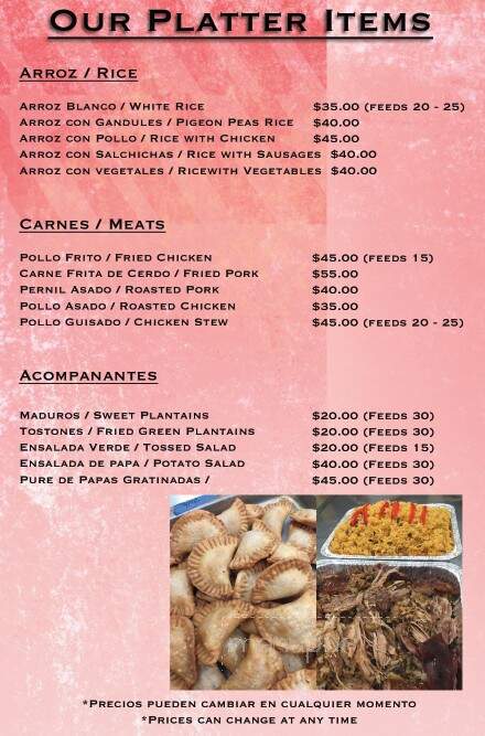 Dulces Bakery - Manchester, NH menu_pic