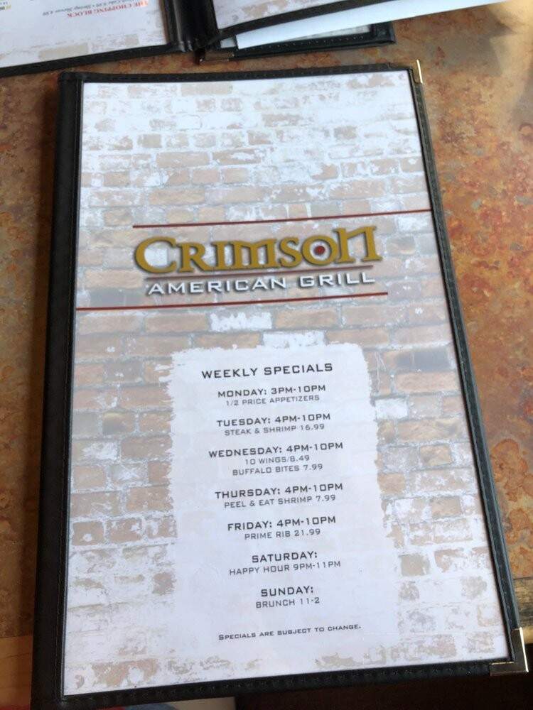 Crimson American Grill - York, PA menu_pic
