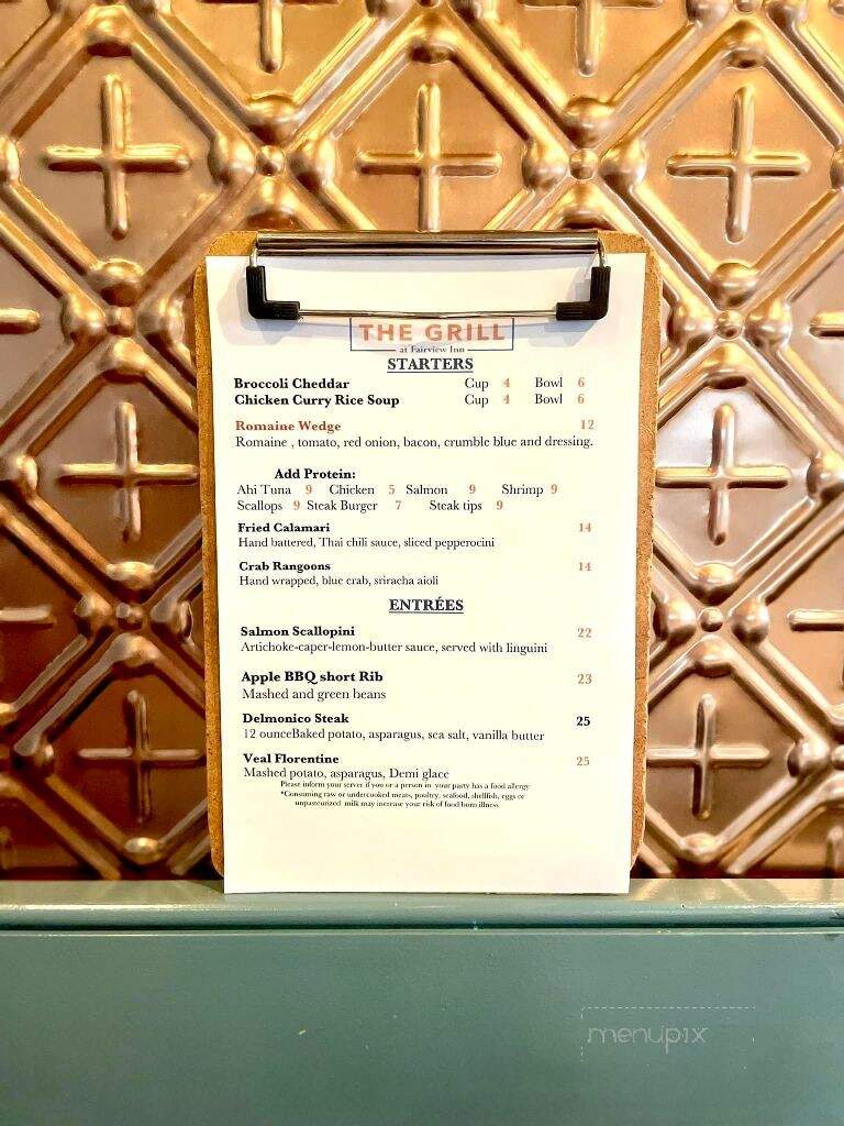 Fairview Inn - Marshfield, MA menu_pic