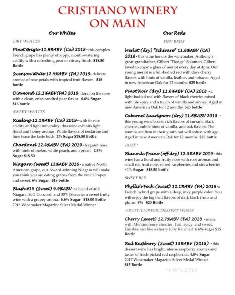 Kristy's Whistle Stop - Enola, PA menu_pic