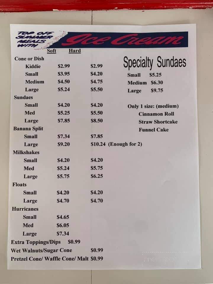 Kristy's Whistle Stop - Enola, PA menu_pic