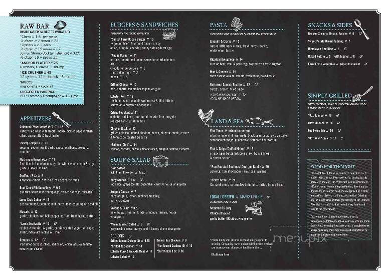 Coast Guard House - Narragansett, RI menu_pic