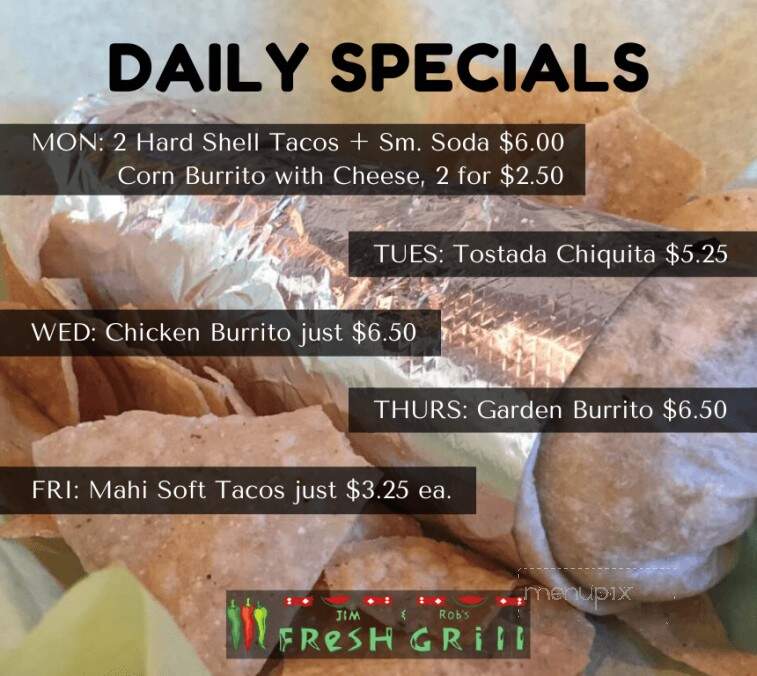 Jim & Rob's Fresh Grill - Ventura, CA menu_pic