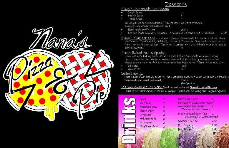 Nana's Pizza and Pie - Moundsville, WV menu_pic