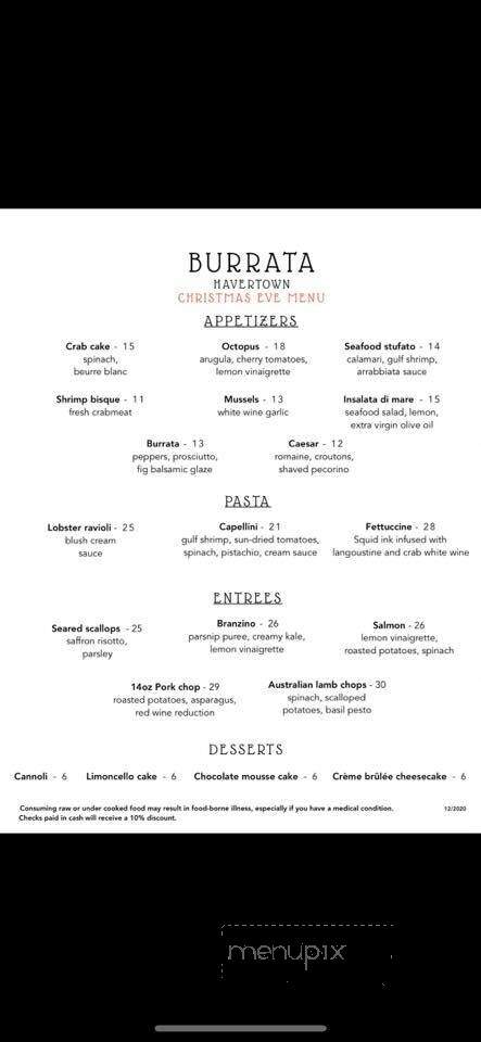 Burrata Havertown - Havertown, PA menu_pic