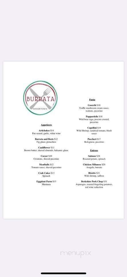 Burrata Havertown - Havertown, PA menu_pic