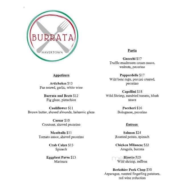 Burrata Havertown - Havertown, PA menu_pic