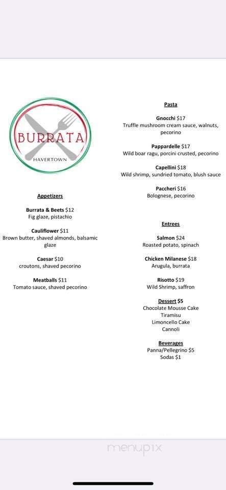 Burrata Havertown - Havertown, PA menu_pic