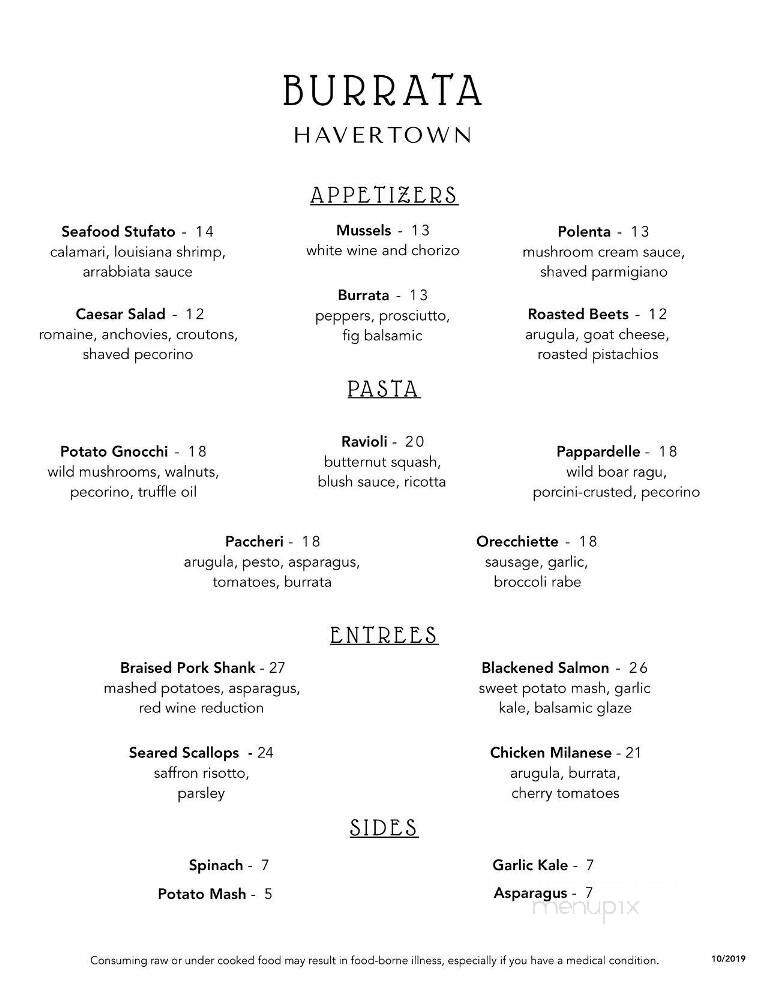 Burrata Havertown - Havertown, PA menu_pic