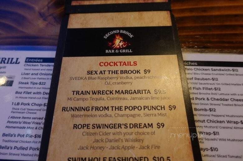 Second Brook Bar and Grill - Hooksett, NH menu_pic