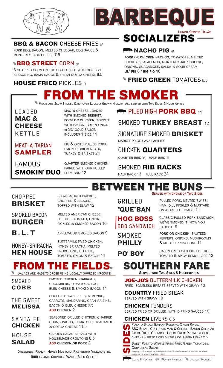 Pig & Grits - Burnsville, NC menu_pic
