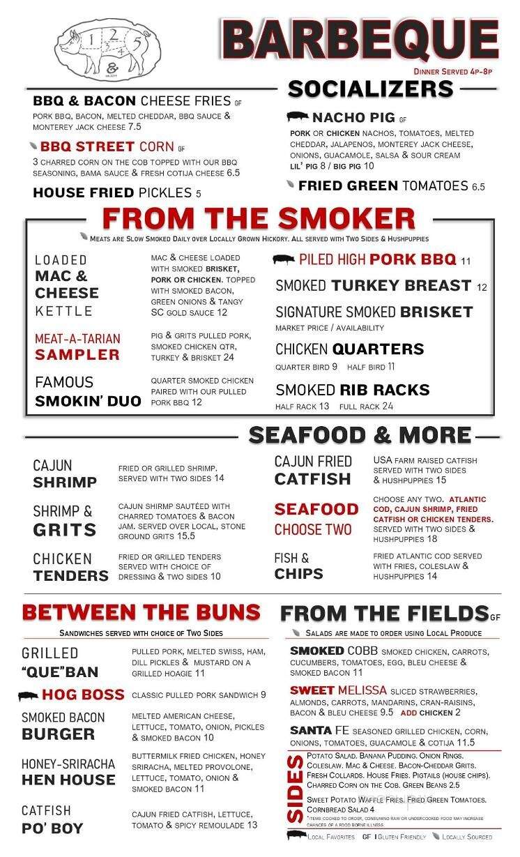Online Menu of Pig & Grits, Burnsville, NC