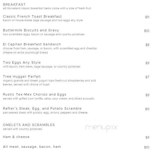 Cellar Door Restaurant at The Groveland Hotel - Groveland, CA menu_pic