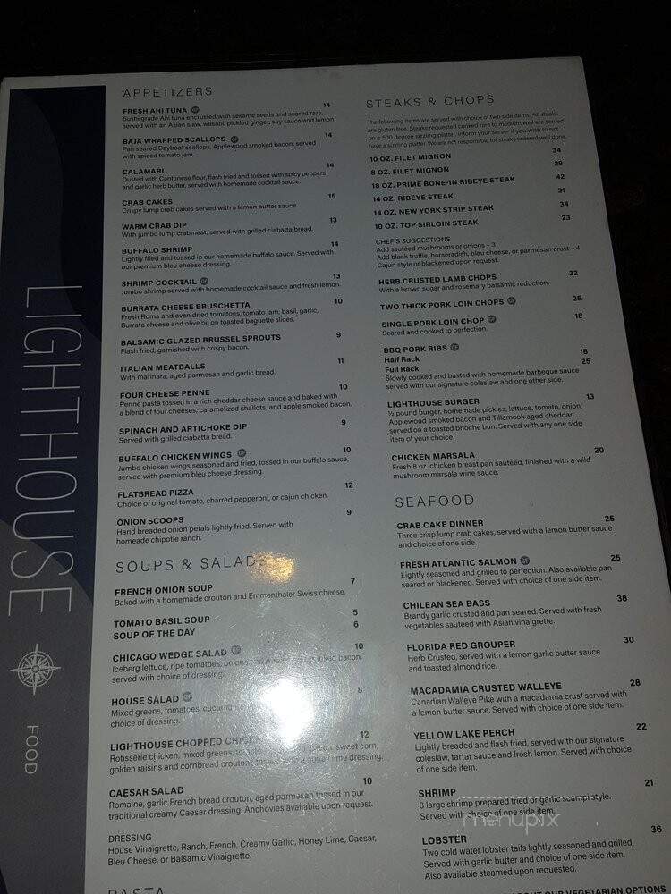 Lighthouse Restaurant - Cedar Lake, IN menu_pic