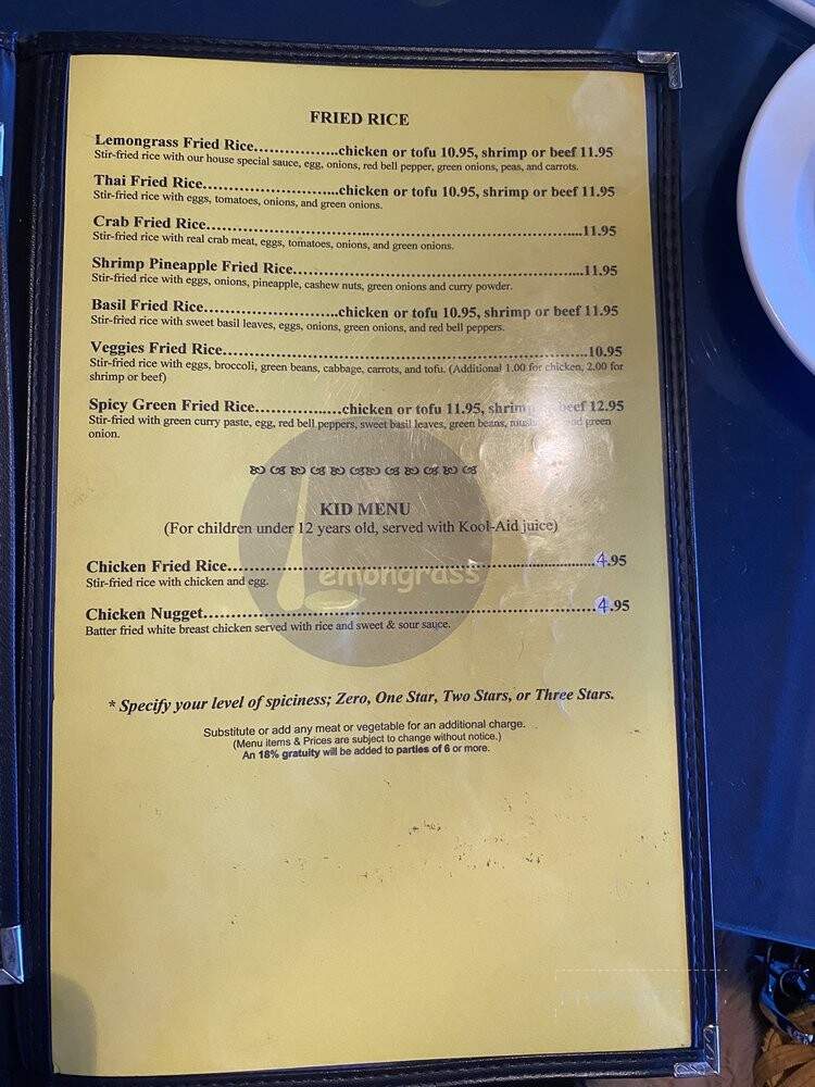 Lemongrass Thai - Edmond, OK menu_pic