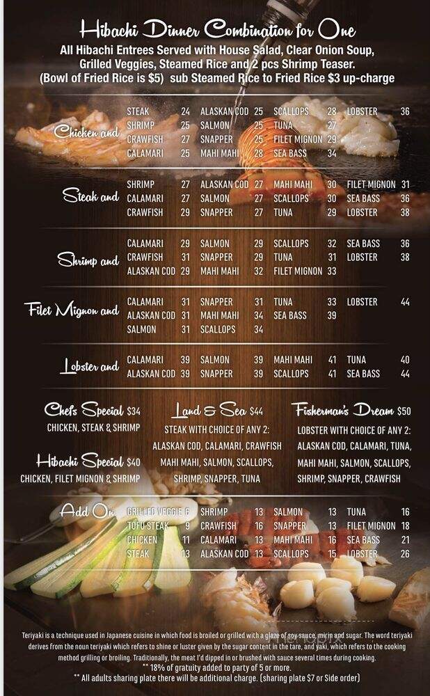Hibachi Teppanyaki and Sushi - Burleson, TX menu_pic