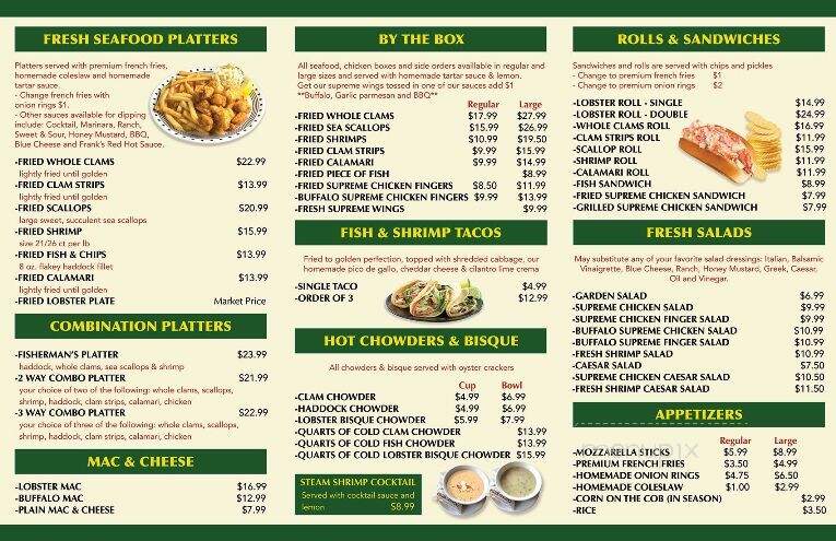 The Lobster Stop - Quincy, MA menu_pic