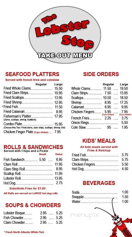 The Lobster Stop - Quincy, MA menu_pic