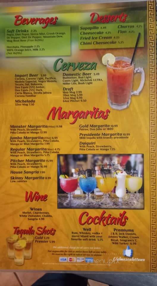 El Mezcal - Ottawa, KS menu_pic