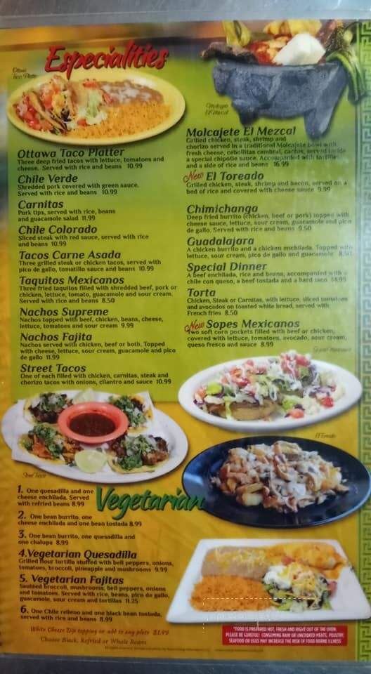 El Mezcal - Ottawa, KS menu_pic