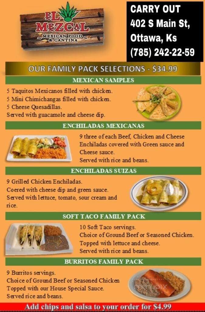 El Mezcal - Ottawa, KS menu_pic