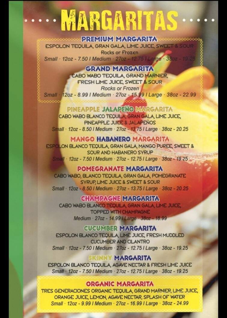 Vallarta Mexican Restaurant - Pensacola, FL menu_pic